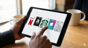 Digital gift cards from Jumia and Konga displayed on phone.