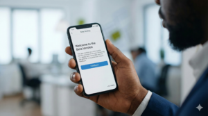 Mobile phone displaying beta app testing interface.