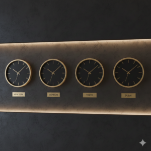 World clock showing Nigeria, UK, and US time zones for online survey timing.