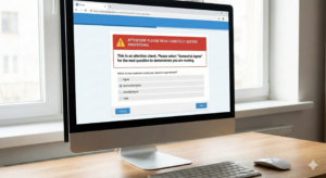 Survey screen displaying attention-check instruction to user.