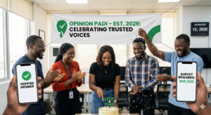 Happy Nigerian users celebrating after joining a legitimate survey platform in 2026.