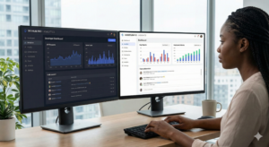 App testing dashboard showing Android test results.
