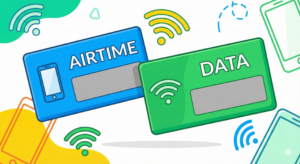 Nigerian user redeeming airtime or data bonus for completing survey.