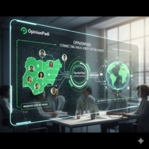 OpinionPadi platform showing the connection between Nigerian users and international research.