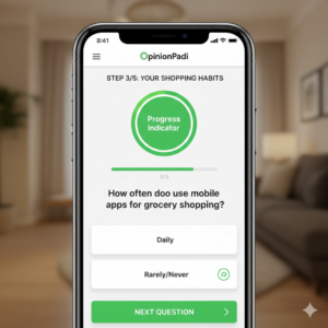 Mobile app design with clear progress indicators to retain user attention.