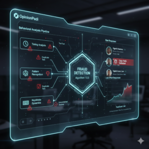 Survey platform backend tracking copy-paste behavior and low-effort responses.