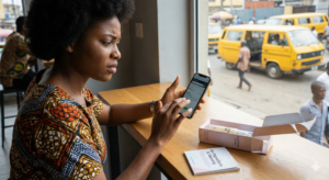 Nigerian consumer evaluating a new brand based on reviews and transparency