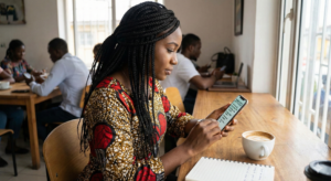 Nigerian user checking a legitimate surveys in Nigeria safety checklist