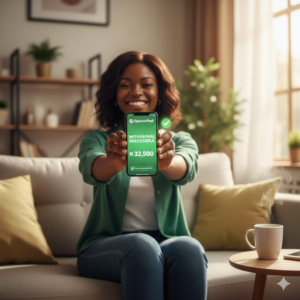 Successful Nigerian user earning money by following a survey schedule.