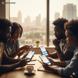 Users giving early feedback on a startup prototype through the OpinionPadi platform.